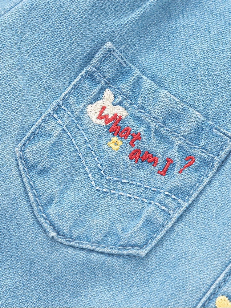 Balabala Girls' Denim Shirt With Embroidery - Image 3